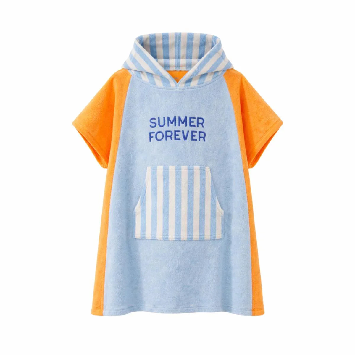 poncho-enfant-adulte-papa-maman-chamaye-assorti-parent-enfant-poncho-papa-fils-cadeau-fete-des-meres-serviette-mere-fille-cadeaux-maman-matchy-matchy-cadeau-original-famille-broderie-motif-summer-forever