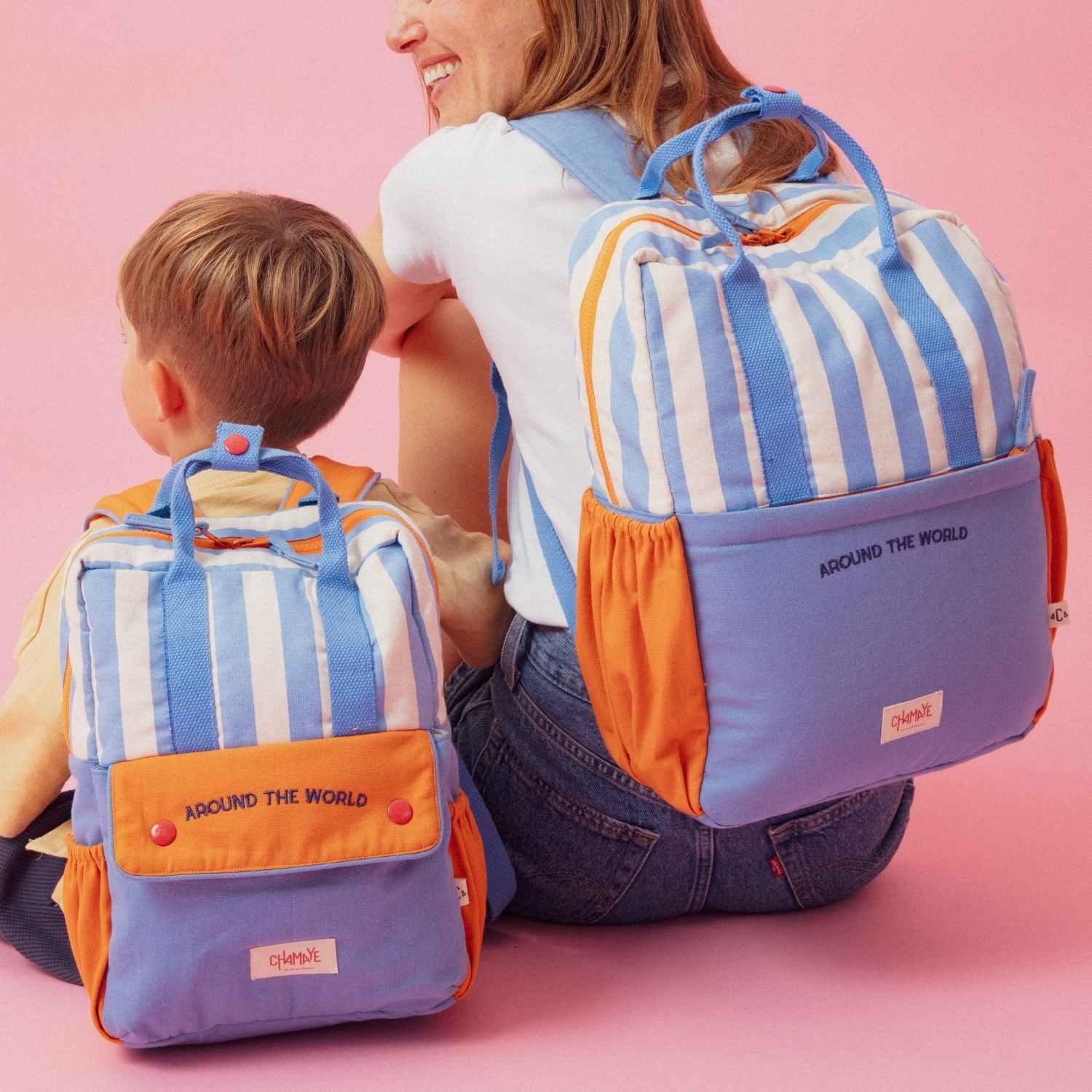 sac-à-dos-enfant-adulte-papa-maman-chamaye-assorti-parent-enfant-sac-papa-fils-cadeau-fete-des-peres-sac-mere-fille-cadeau-naissance-maman-matchy-matchy-cadeau-original-famille-broderie-motif-rentreescolaire-around-the-world