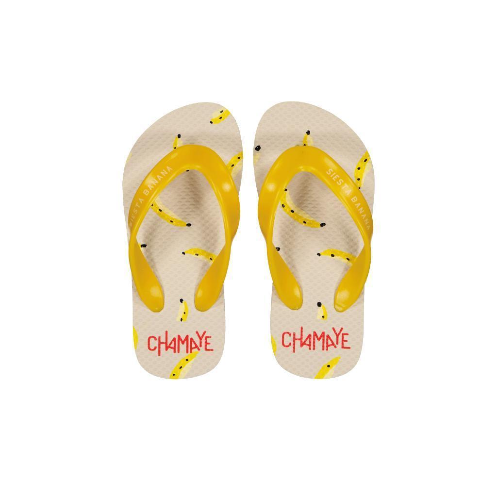 tongs-parent-enfant-garcon-fille-motif-bananes-sandales-plage-bebe-enfant-tongs-rigolotes-indispensable-plage-enfant-casquette-parent-enfant-assortie-chamaye