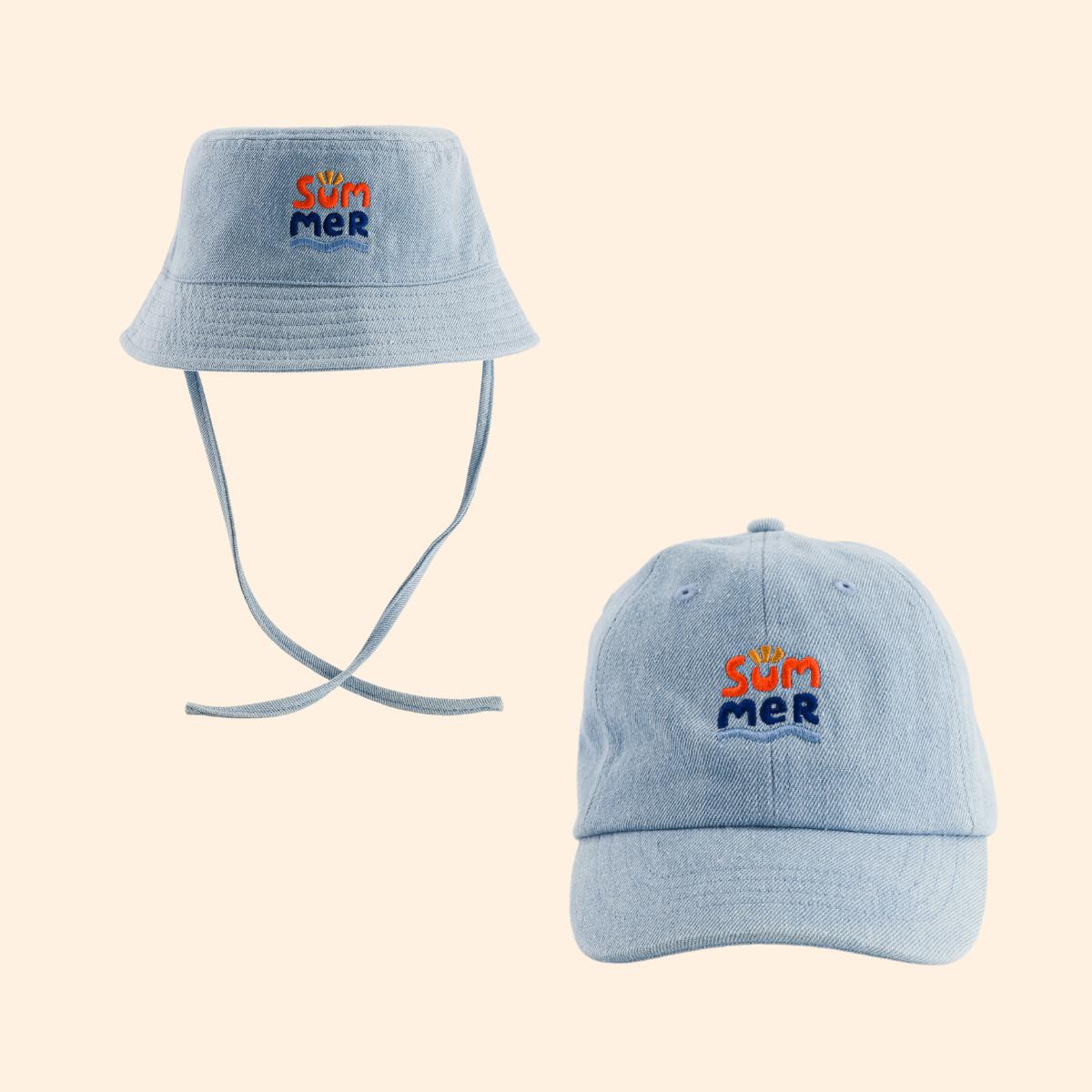 casquette-summer-denim-bebe-enfant-parent-chamaye-assorti-papa-maman-enfant-cabas-papa-fils-cadeau-naissance-maman-bebe-cadeau-original-famille-casquette-denim-personnalisable-broderie