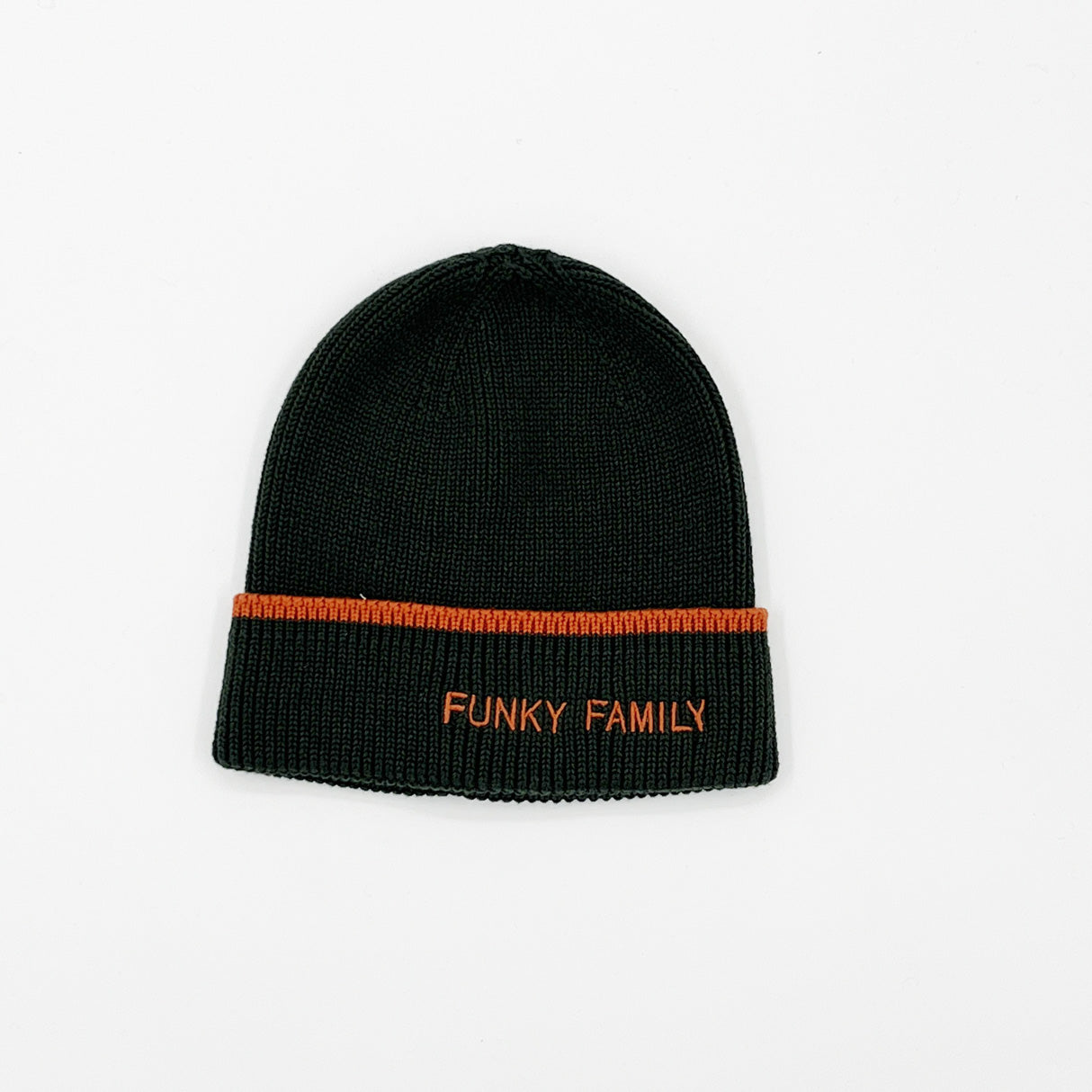 Bonnet Funky Family caramel et vert sapin | Enfant ou Adulte