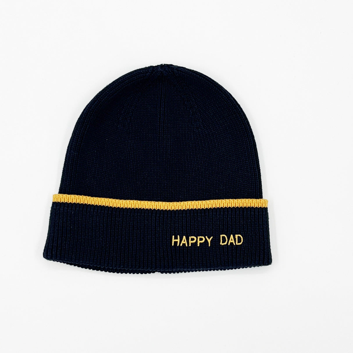 Bonnet marine liseré moutarde, Happy Kid, Happy Mum, Happy Dad | Enfant ou Adulte