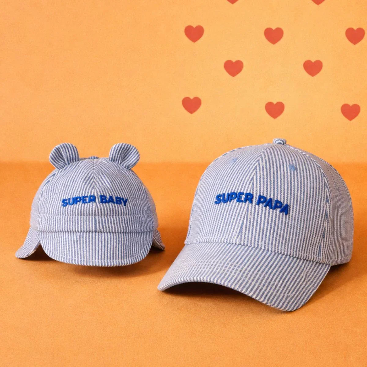 chapeau-bebe-enfant-soleil-chamaye-assorti-papa-maman-enfant-casquette-papa-fils-cadeau-fete-des-peres-casquette-mere-fille-cadeau-naissance-maman-bebe-cadeau-original-famille-casquette-personnalisable-broderie-super-baby