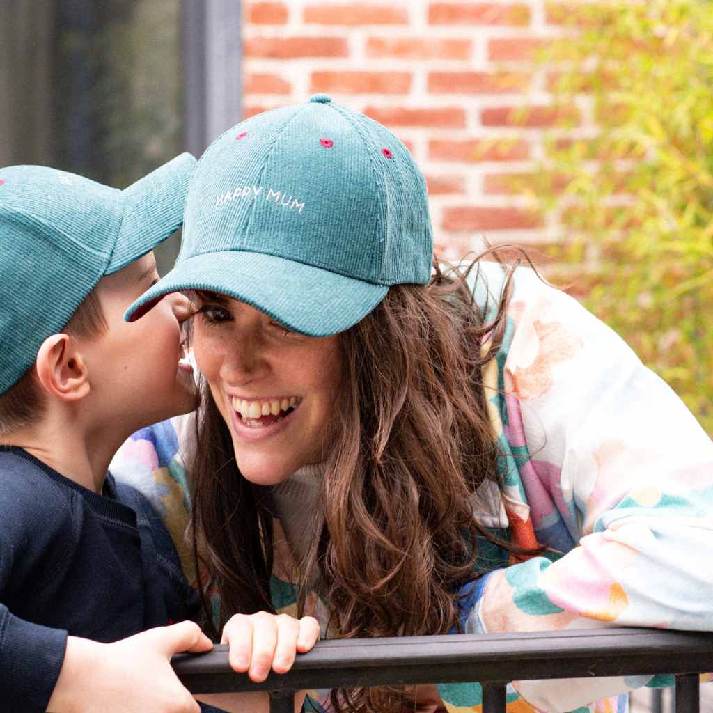 Casquette velours pétrole Happy Mum et happy dad | Adulte